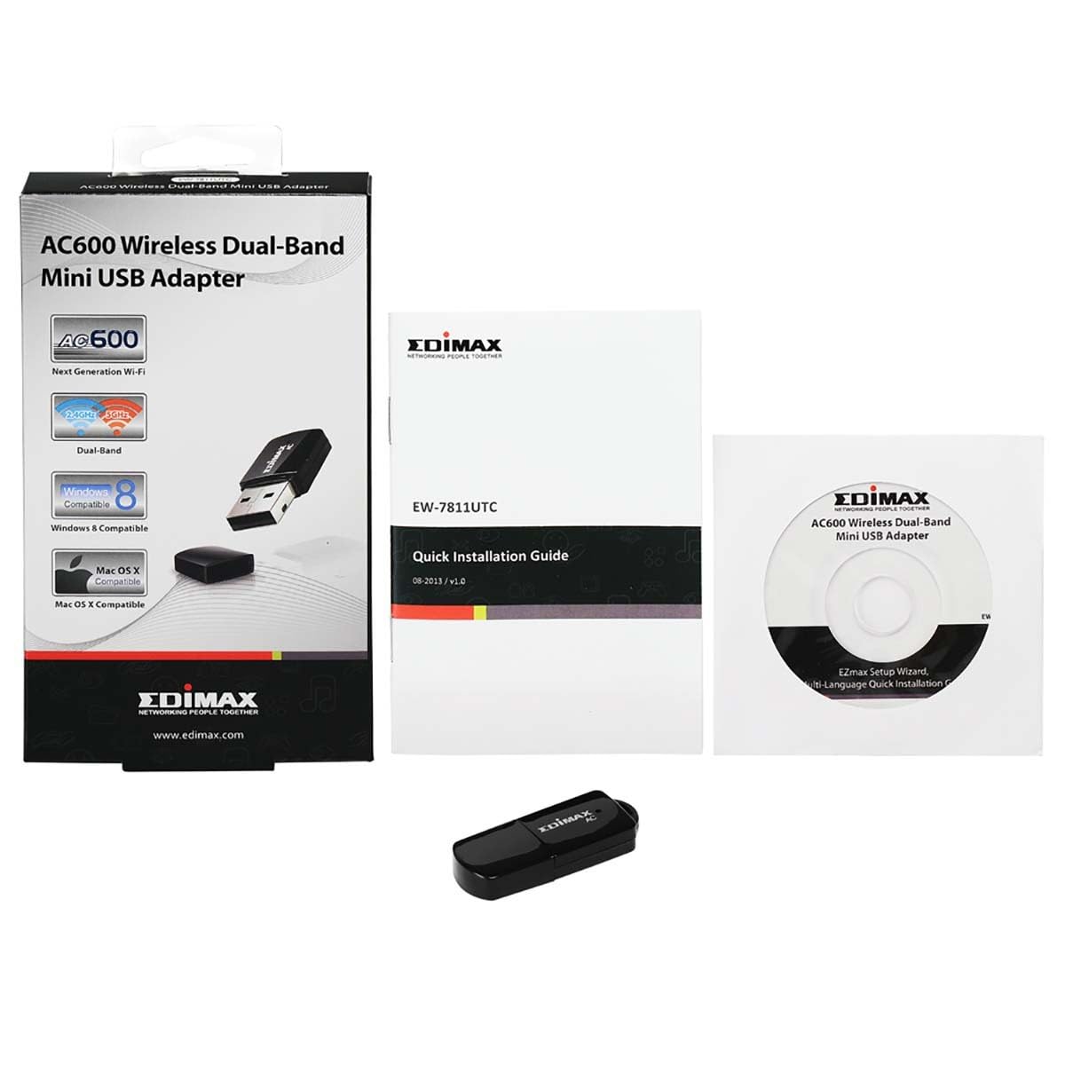 EDIMAX Adaptateur reseau sans Fil Adaptateur USB AC600 2.4/5 GHz (Dual Band) Noir