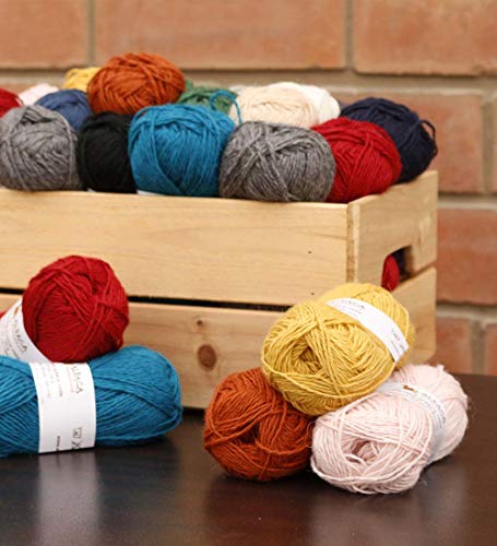 Blend Alpaca Yarn Wool Set of 3 Skeins DK Weight - Heavenly Soft and Perfect for Knitting and Crocheting (Ivory, DK) - Thumbnail 3