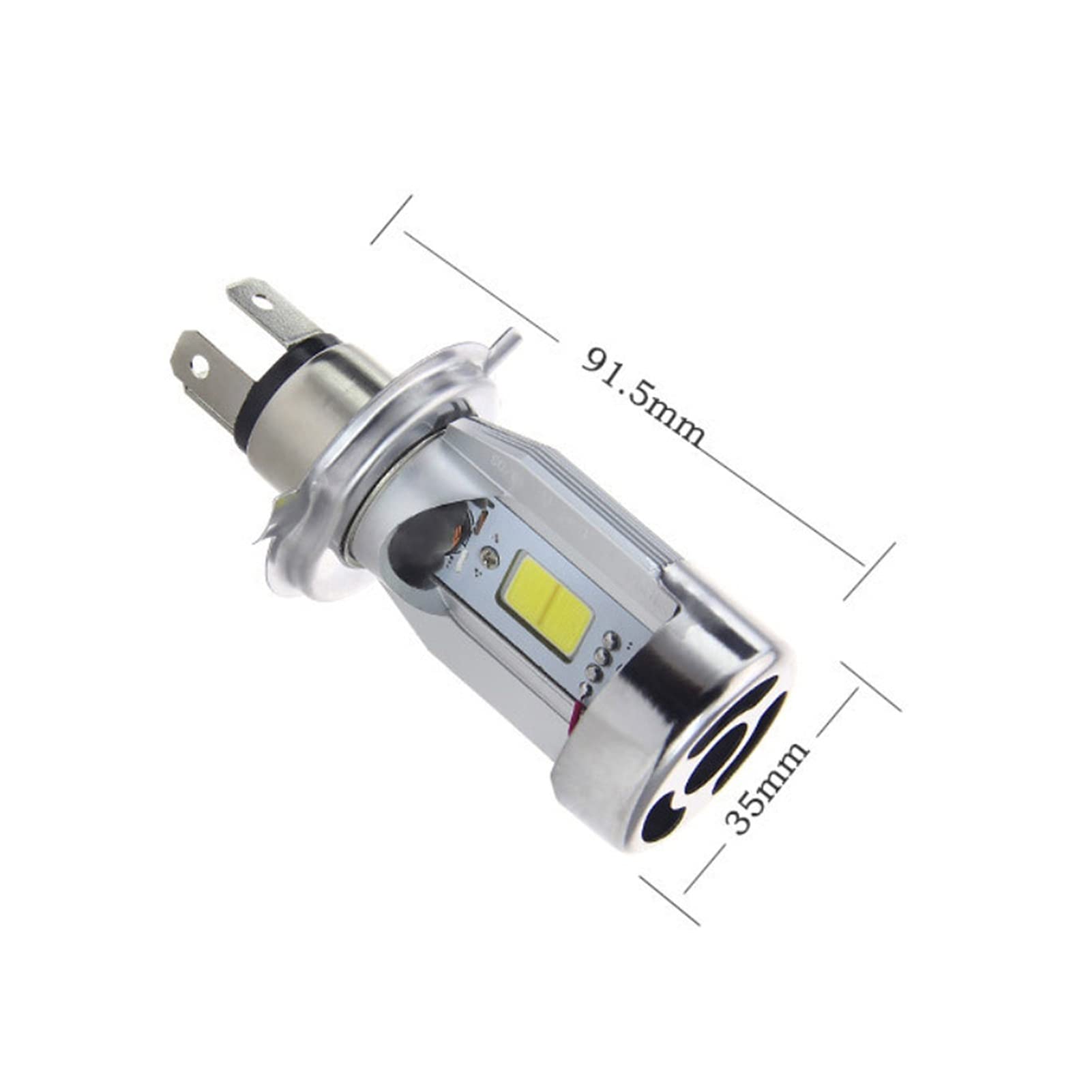 Żarówka ledowa 1 Sztuk Motocykl LED Reflektor Żarówki H4 Hi Lo 20W * 2 2000LM * 2 HS1 COB ATV Headlamp 3000K Golden 6500K White Standard High Low 12V (Color : 6500k, Size : H4)