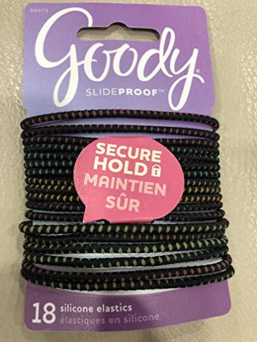 Goody Slideproof 3 mm Ponytail Hair Elastics - 18 Pcs.