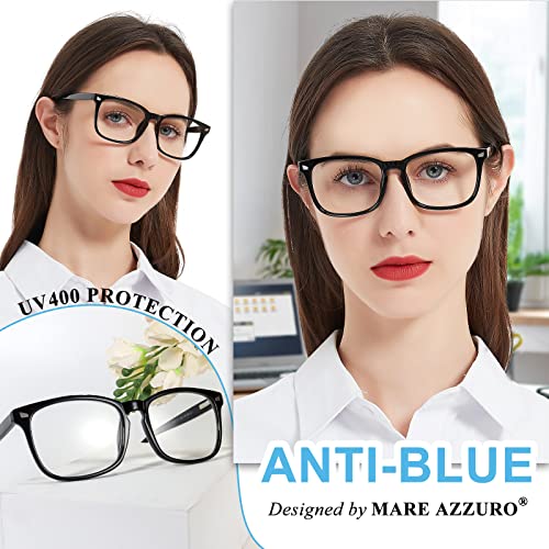 MARE AZZURO Computer Reading Glasses Women Blue Blocking Screen Light Readers 0 1.0 1.25 1.5 1.75 2.0 2.25 2.5 2.75 3.0 3.5 4.0 5.0 6.0 (Black, 250)