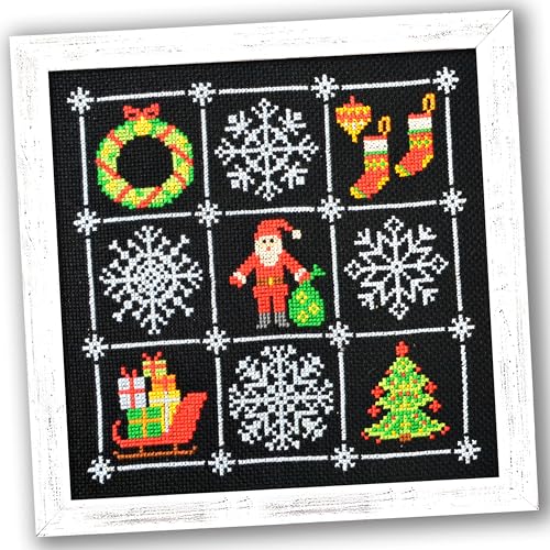 Kit broderie point de croix flocon de neige à offrir en cadeau d'encouragement DIY