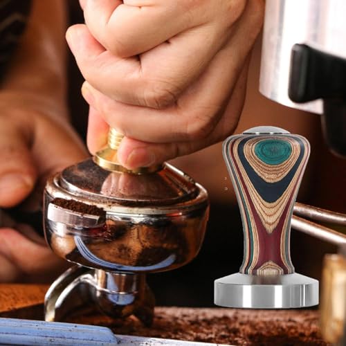Tamper à pression calibrée avec base plate en acier inoxydable et bois - 7