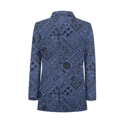 One-Button Polynesian Blazer for Men Fall Suit Jacket Casual Business Outfit Samoan Tribal Print Ethnic Pattern4