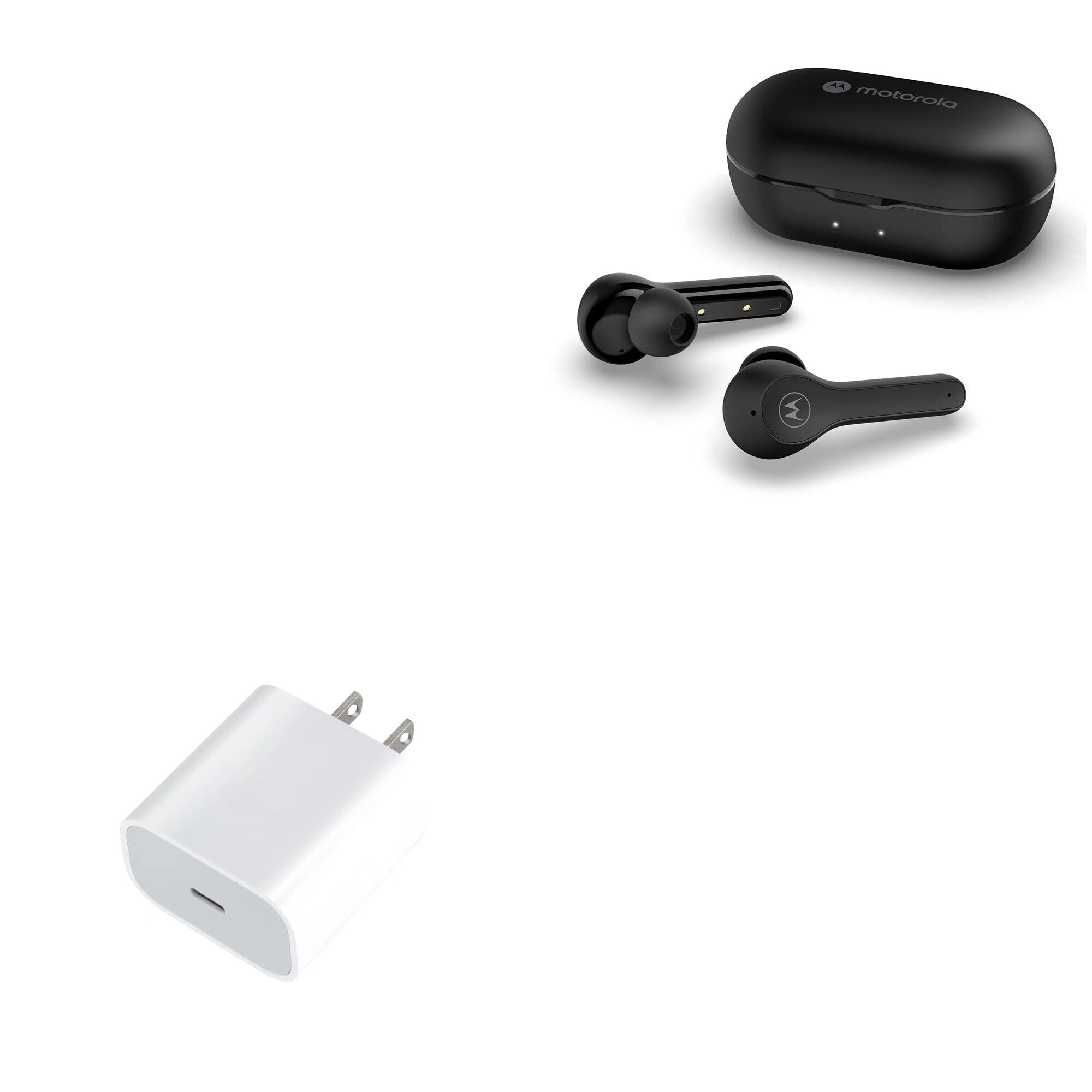 BoxWave Charger Compatible with Motorola Buds - PD GAN miniCube (30W), 30W Tiny PD GAN Type-C Wall Charger - Winter White