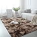 Shaggy Tapis, Doux Poils Longs Non-Slip Moelleux Tapis De Sol Rectangulaire Moderne Peluche Tapis De Sol Salon Tapis De Chambre à Coucher-café 160x200cm(63x79inch)