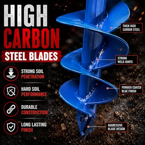Image of REDBUILD Earth Auger Hole Digger 6 Inches, Farming Tools for Agriculture | Earth Auger Machine | Agriculture Tools for Farming | Post Hole Digger (6 INCH, Short Blade)