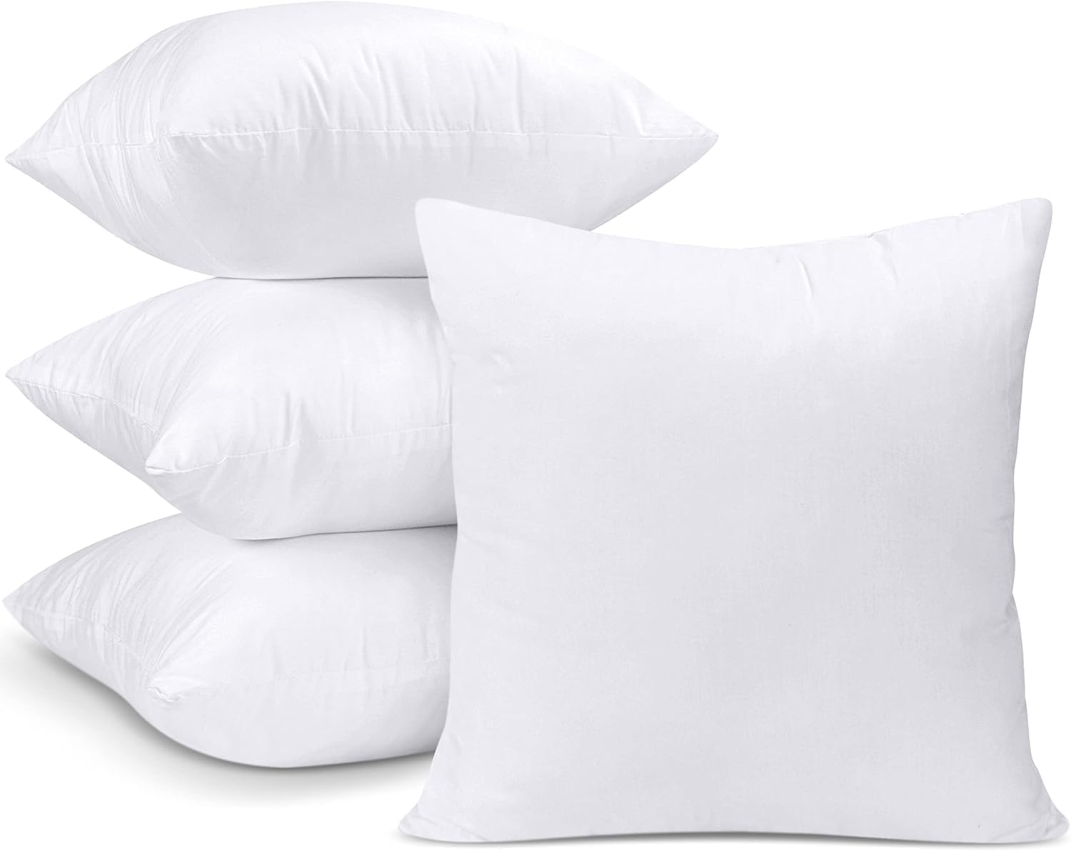 Utopia Bedding Poduszka Wypełnienie (Zestaw 4), 50 x 50 cm Wkładki do Poduszek, Wypełniacz do Poduszek z Włókna Hollowfibre (Biały)