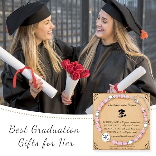 Image of Joycuff Graduation Gifts for Her Him Class of 2026 Graduation Bracelets Inspirational Graduation Compass Bracelet for Women College Graduation Gift for Him Her
