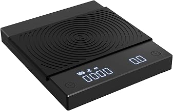 TIMEMORE Coffee Scale Black Mirror Basic Plus 2021 New Version Digital Espresso Coffee Scales Kitchen Scales with Auto Timing, 2000 Grams,Black