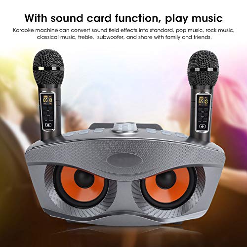 Garsentx Máquina de karaokê, Bluetooth 4.2 duplo microfone portátil para karaokê sem fio, máquina de