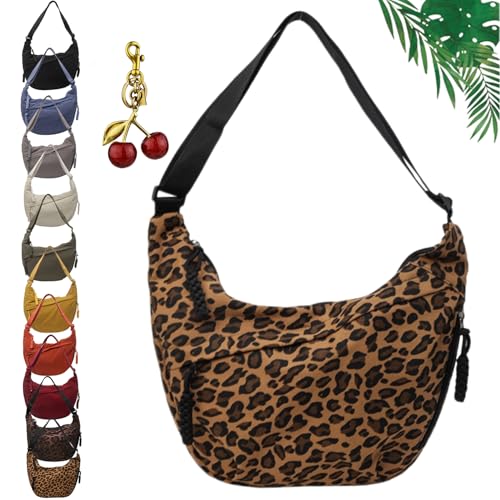 Quantifyn Crossbody Bag,New Women's Fashion Plain Color Nylon Crossbody Hobo Bag with Adjustable Strap,Spacious Design