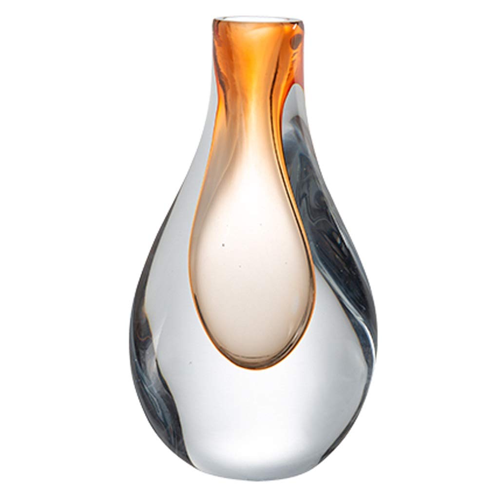 Vase en verre transparent 17x17x33cm forme de goutte pour salon