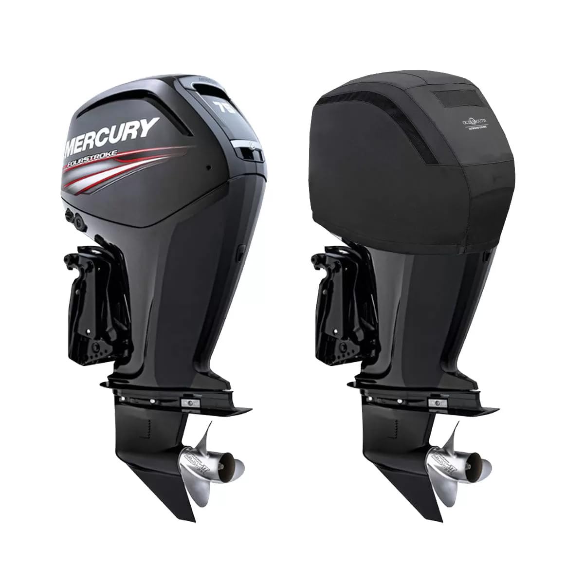 Oceansouth Custom Fit Vented Covers for Mercury Outboard Engines (Black, 75-115HP 4STR 4CYL 2.1L (from 2014 up to 2024))