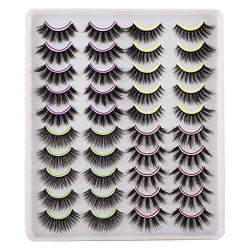 20 Pairs 4 Styles Mixed Dramatic Volume False Eyelashes ALPHONSE Fluffy Luxurious Fake Eyelashes 3D Faux Mink Lashes Pack