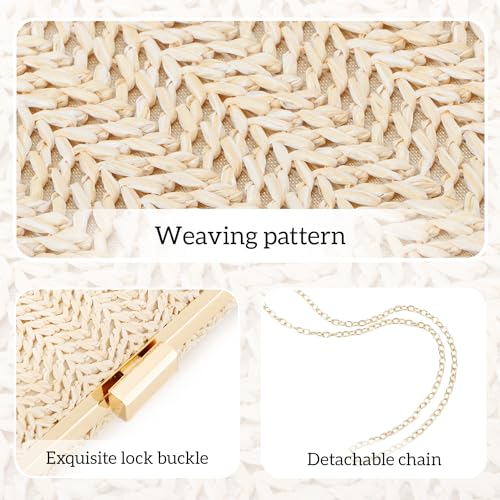 Image of Freie Liebe Straw Clutch Purses for Women Summer Evening Bag Raffia Crossbody Purses Woven Beach Handbags | Straw