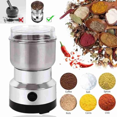 Image of Wowfit Mini Mixer Grinder Small Size - Grinder Machine for Home, Mini Grinder for Spices, Masala, Chutney - Electric Portable Nima Mixer with Stainless Steel Blades, Coffee Beans Grinder