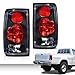 G-PLUS Tail Lights Brake Lamp w/Bulbs Compatible with Toyota Hilux Pickup Truck 1989-1995 8156089166, 8155089166, TO2800105, TO2801105 Clear Lens Black Housing LH&RH Luces TraserasAssembly