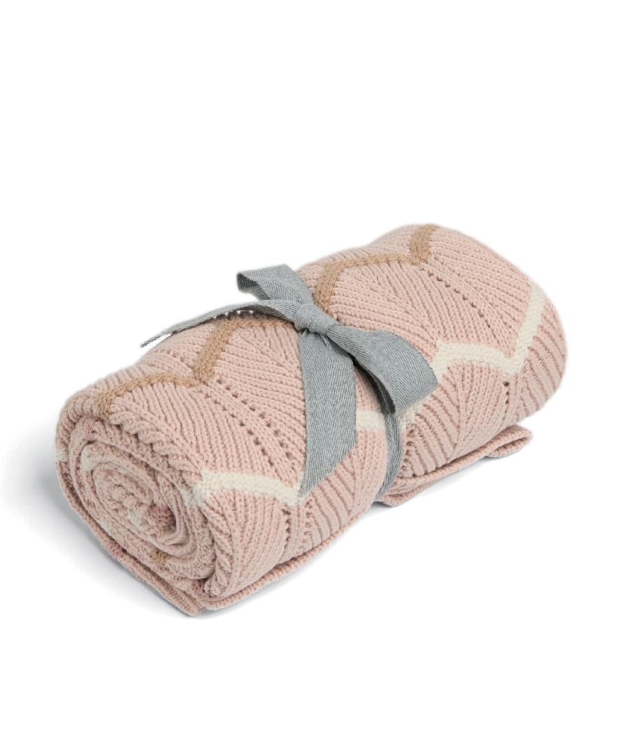 Mamas & Papas Kindergarten kleine Strickdecke rosa Welle 70 x 90 cm