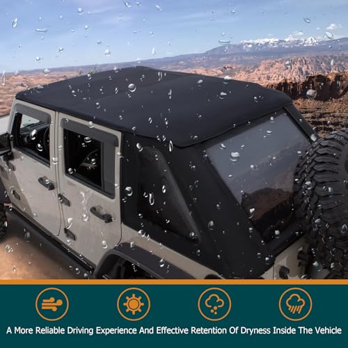 Soft Top with Tinted Rear and Side Windows Black Diamond Replacement for Wrangler JK 2 Door 2010-2017 by RainMan S - Used condition - Image 6