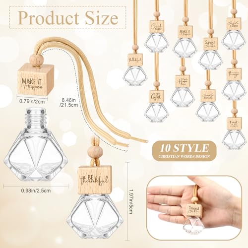 Image of Funnymoom 20 Pcs Christian Gifts Bulk Empty Wood Air Diffuser Freshener Church Accessories Essential Oil Car Freshener for Women Men Teacher Employee Housekeeping Coworker Christmas Appreciation