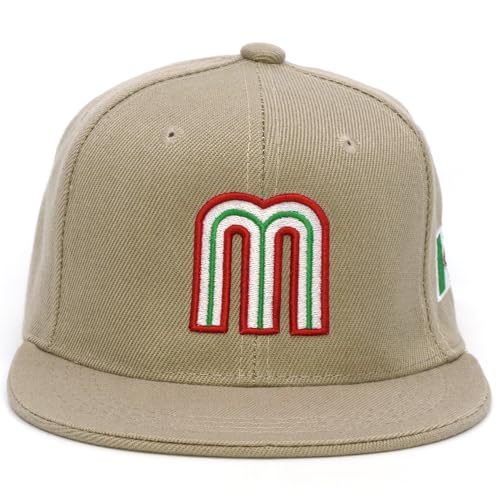 Mexico Kids Snapback Hats Junior Boys Mexico M Flag Toddler Eagle M Embroidery Caps (Khaki MK)