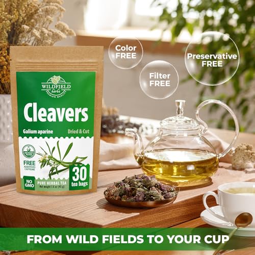 Image of 30 Bags Cleavers Herbal Tea (Galium Aparine) - 1.5g Tea Bag 30 Count Dried Cleavers Herb Tea