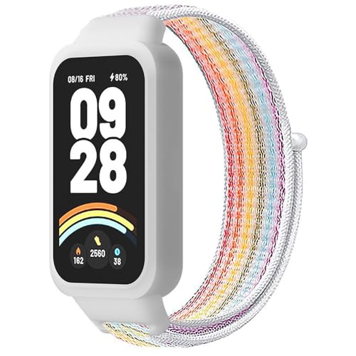 Oddychający Sport Pasek do Xiaomi Smart Band 9 Active, Nylon Paski Bransoletka Pasek Zegarka do Redmi Smart Band 3