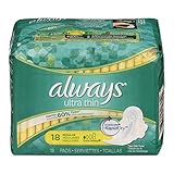 Always Ultra Thin Unscented Pads with Wings, Regular, 18 Count