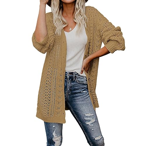 Cardigan en tricot crocheté DGKaxiyaHM pour femmes veste légère