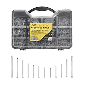 Mr. Pen- Nail Assortment Kit, 1500 Pcs, Assorted 12 Sizes Brad Head and Flat Head Nails, Small Nails for Hanging Pictures, Picture Hanging Nails, Finishing Nails, Picture Nails, Hardware Nails