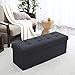 Ornavo Home Foldable Tufted Linen Large Storage Ottoman Bench Foot Rest Stool/Seat - 15