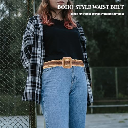 Raffia Belt: Boho Woven Waist Belt for Women Lightweight Adjustable Fashion Waistband for Dresses for Summer Vacation Accessories4