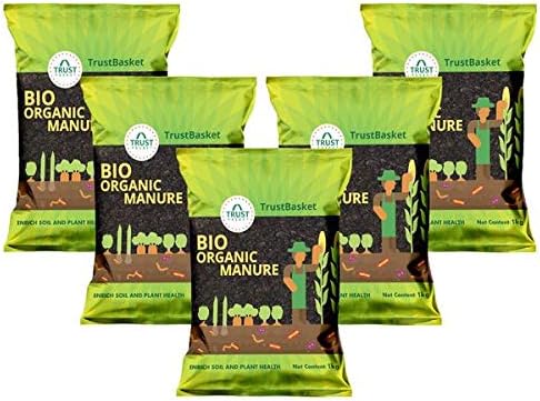 TrustBasket Bio Organic Manure (set of 5) 5 KG for home, kitchen, and terrace gardening | Rich in essential nutrients to promote plant growth and development | Soil conditioner