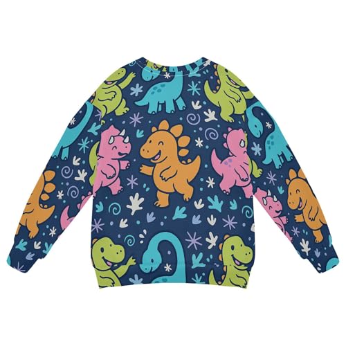 JUNZAN Cute Dinosaur Blue Little Girls Hoodie Sweatshirt Long Sleeve Boys Sweat Shirt Party 4T2