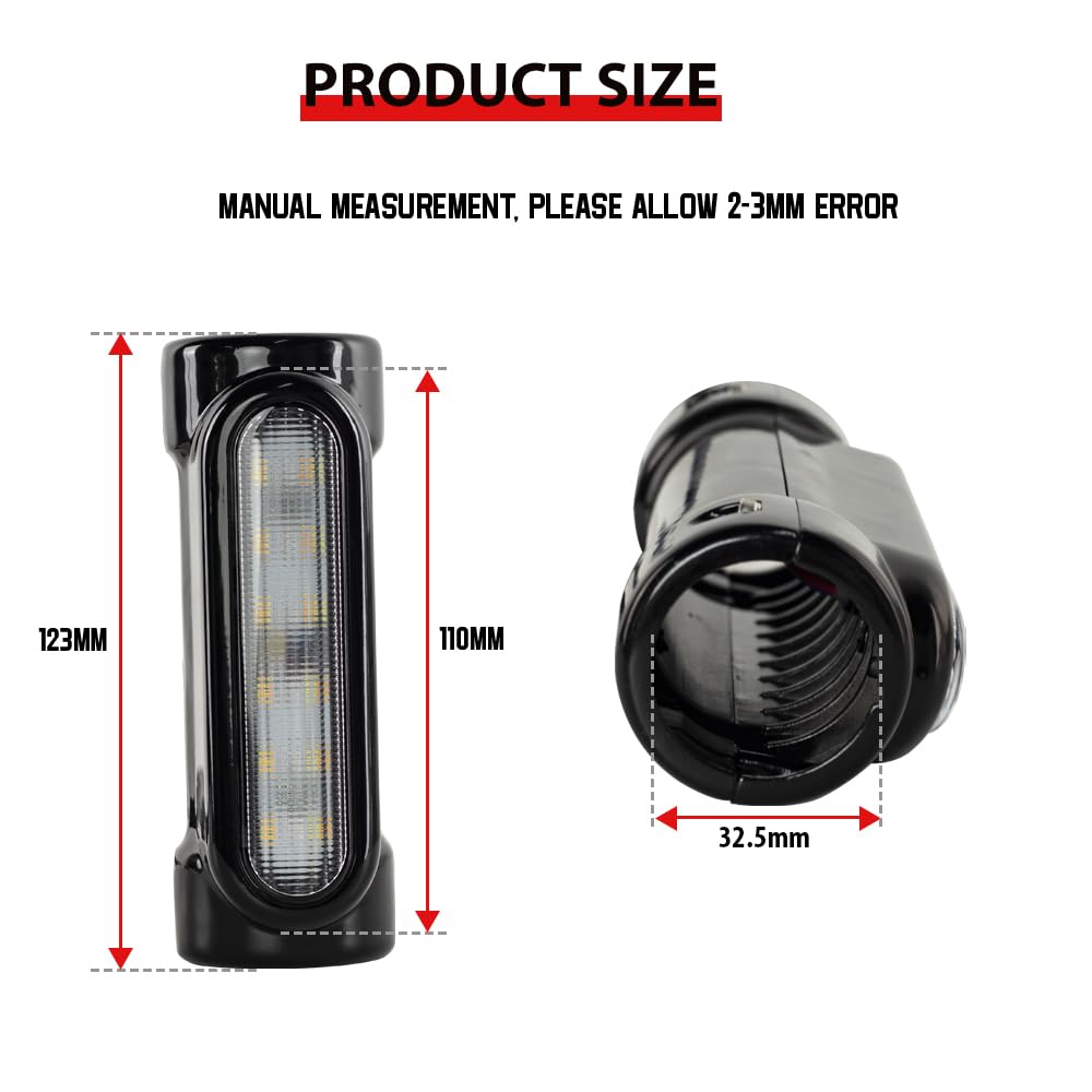 XTevu Barre Lumineuse LED Universelle Chromée Pour Moto