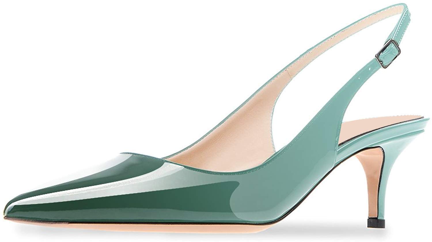 Axellion Women's Slingback Kitten Heels Closed Toe Wedding Pumps, Pointed Toe Low Heel Dress Shoes for Party & Prom