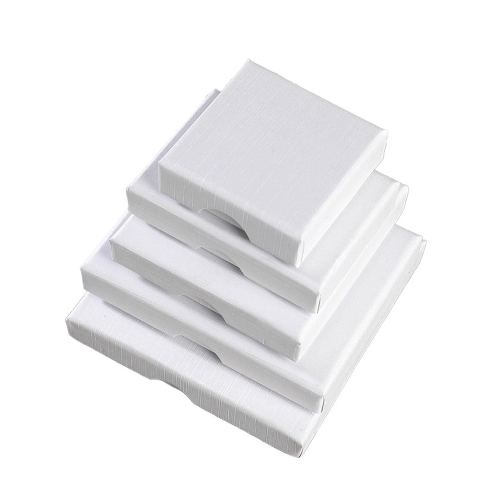 ABLNLPYOC 12Pcs 1.5CM Whie Thin Kraft Paper Boxes For Earrings Necklace Bracelet Pendant Jewelry Packaging Boxes Gift Storage Case(7x9x1.5cm)