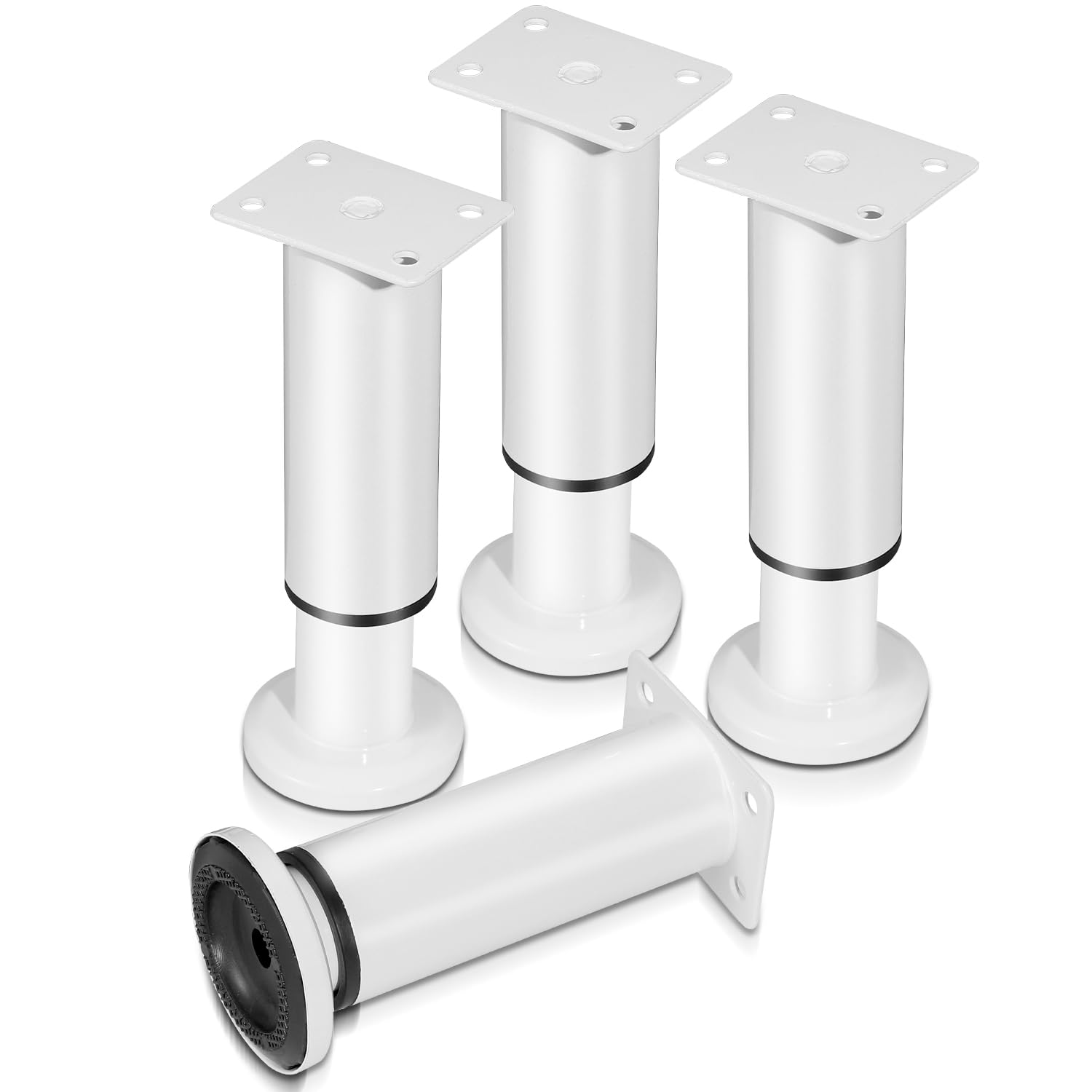 Sonnewelt 8er Set Edelstahl Möbelfüße,Weiß Möbelbeine 18-30cm Höhenverstellbar, Füße für möbel mit Schrauben, | Belastbar bis 300 KG, für Sofa Möbelfüße Schreibtisch Stühle