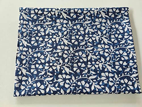 Image of Floral Printed Cotton Fabric Cloth Hand Block Print Fabric Women Material Running Jaipuri Hand Block Printed Women Dress Material Kurtis Natural 44 inch Inches Width 2.5 Meter (Pattern 40)