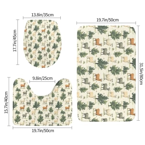 Tapis de salle de bain absorbant et lavable à imprimé chèvre