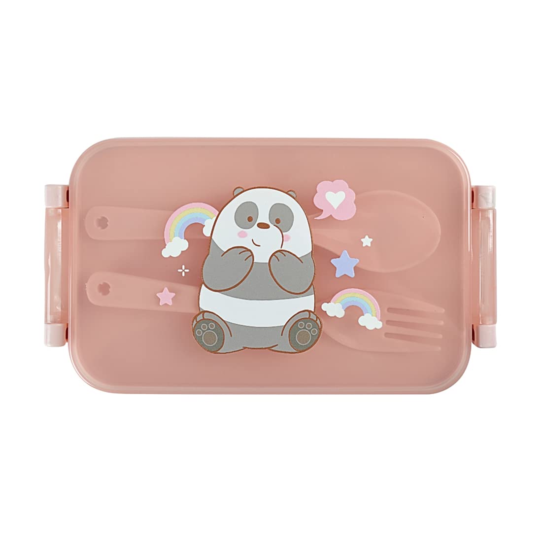 We Bare Bears Lisanslı Çatal Kaşıklı Yemek Kabı (470Ml) - Panda