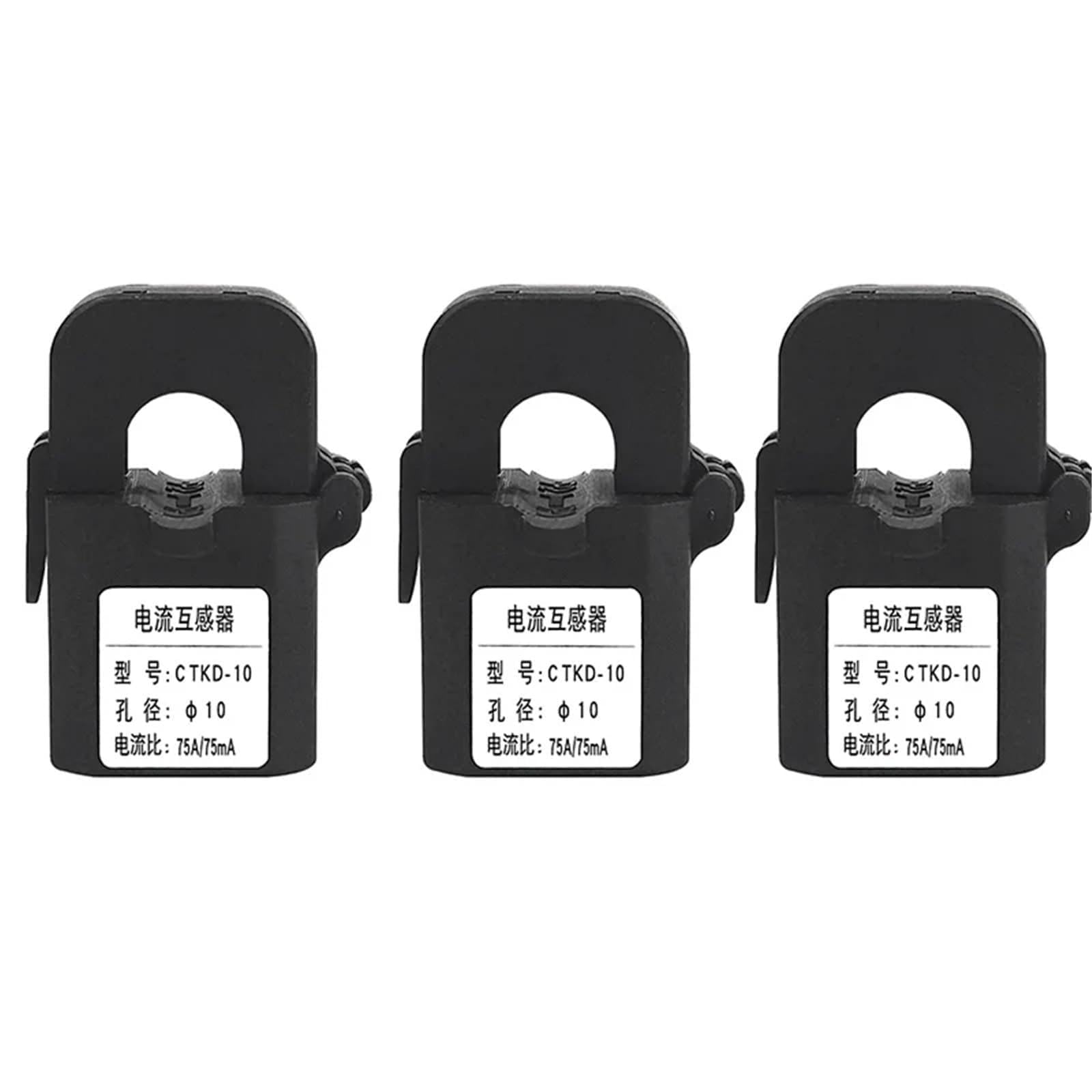 Transformadores de corriente split core de 75A con salida de 75mA y abrazadera rápida 8