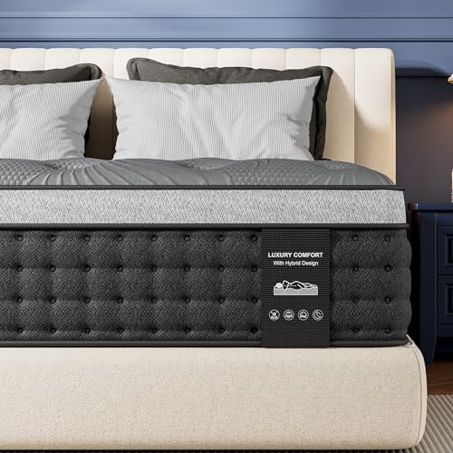 Image of Firm Queen Mattress 14 inch, Cooling Hybrid Mattress in a Box for Deep Sleep, Luxury Hotel-Collection Design, Enhanced Back & Hip Support, Fiberglass-Free & CertiPUR-US, 365-Night Trial