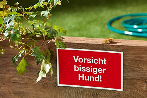 Metafranc Hinweisschild 'Vorsicht bissiger Hund!' - 250 x 150 mm / Beschilderung / Infoschild / Warnschild / Warnmarkierung / Sicherheitsmarkierung / Gefahrenhinweis / 500010