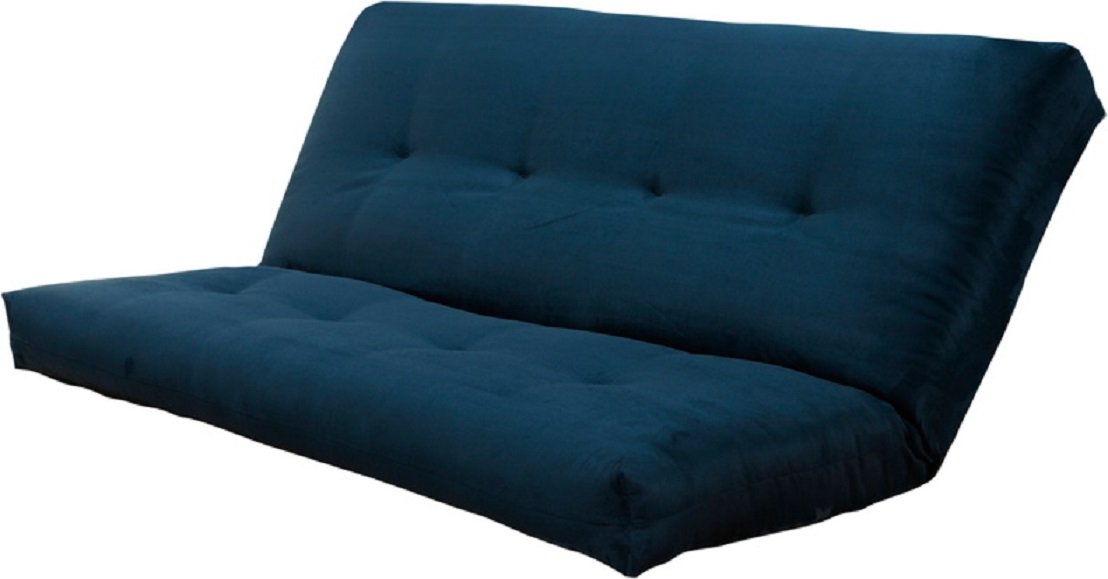 Kodiak Futon Mattress Only Innerspring Full Size Sleeper Bed Replacement Suede Fabric (Navy)