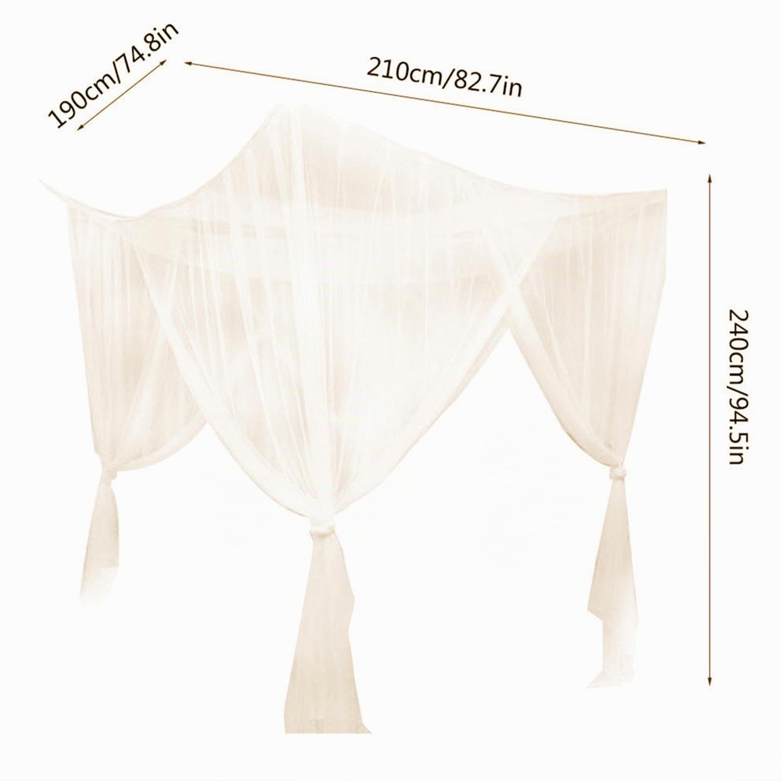 Baoblaze Tenda a baldacchino con 4 pali ad angolo, zanzariera, letto matrimoniale e singolo, zanzariera, letto matrimoniale per casa, cameretta dei bambini, viaggio all'aperto, beige