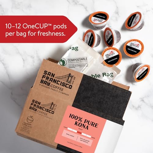Image of San Francisco Bay Compostable Coffee Pods - 100% Pure Kona (30 Ct) K Cup Compatible including Keurig 2.0, Medium Roast