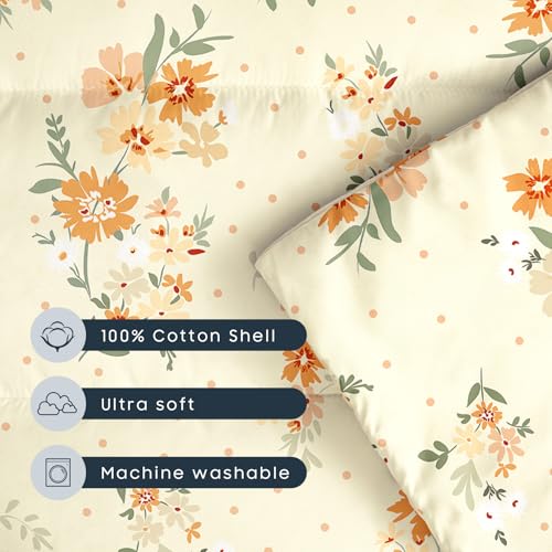 Image of Wake In Cloud - Toddler Nap Mat with Pillow and Blanket, 100% Cotton Fabric, for Kids Girls Ages 3 Plus in Daycare Kindergarten Preschool, Roll Up Sleeping Bag, Floral Flowers