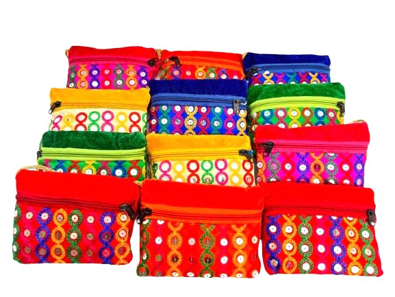 BB small purse for kanjak pooja return gift/bday return favour for girls/mini cute purse rajasthani thread kadhai bag for kanya pujan pack of 12 (multicolour) (B0D11ZRKNK) Amazon Price History, Amazon Price Tracker